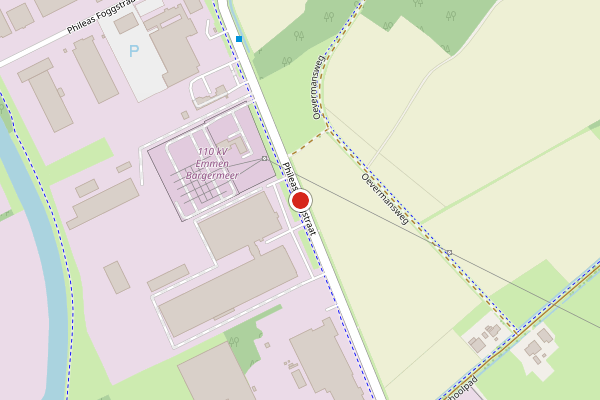Brandweer-melding op Phileas Foggstraat, Emmen op 28 juni, kaart-overzicht