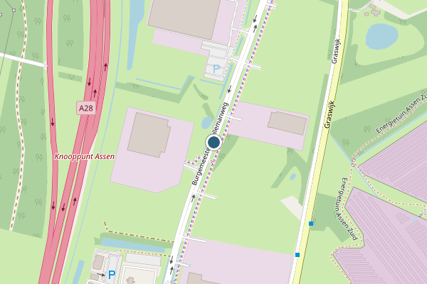 Politie-melding op Burgemeester Grollemanweg, Assen op 28 juni, kaart-overzicht