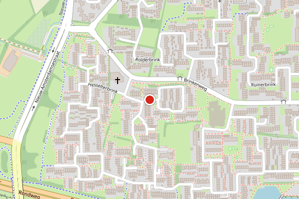Brandweer-melding op Hesselterbrink, Emmen op 28 juni, kaart-overzicht