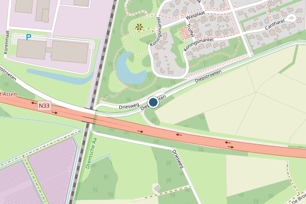 Politie-melding op Diepstroeten, Assen op 29 juni, kaart-overzicht