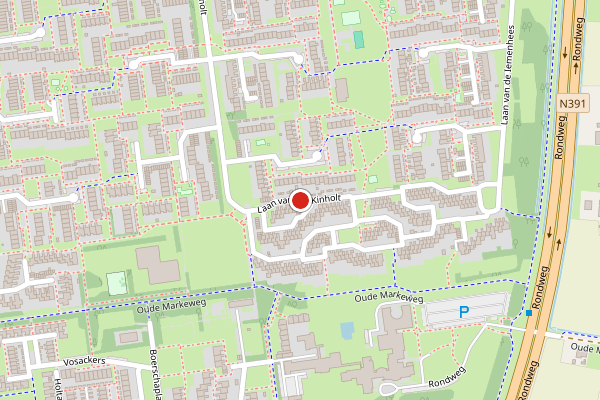 Brandweer-melding op Laan van het Kinholt, Emmen op 30 juni, kaart-overzicht