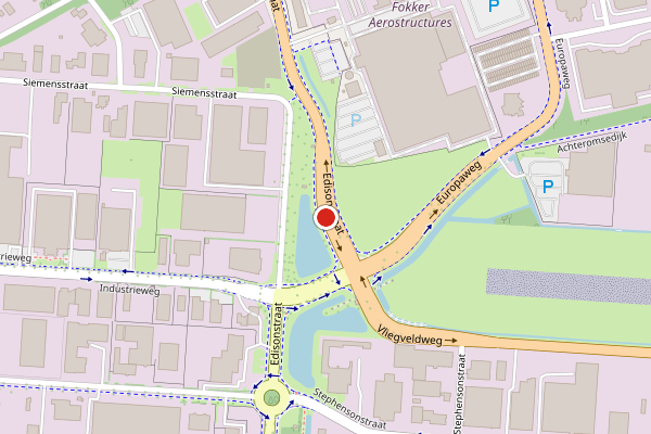 Brandweer-melding op Edisonstraat, Hoogeveen op 1 juli, kaart-overzicht