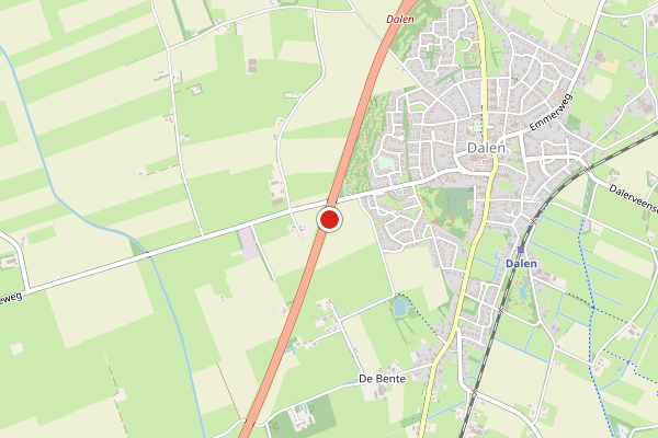 Brandweer-melding op Plus de Waag, Dalen op 4 juli, kaart-overzicht