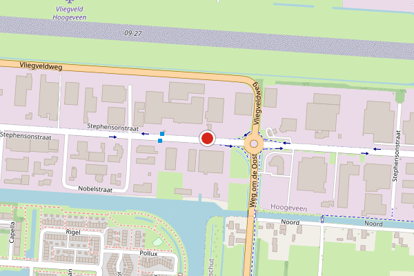 Brandweer-melding op Stephensonstraat, Hoogeveen op 4 juli, kaart-overzicht