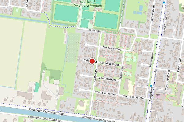 Brandweer-melding op Kalffstraat, Erica op 6 juli, kaart-overzicht
