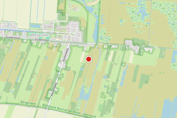 Brandweer-melding op Zuidersloo4, Weiteveen op 8 juli, kaart-overzicht