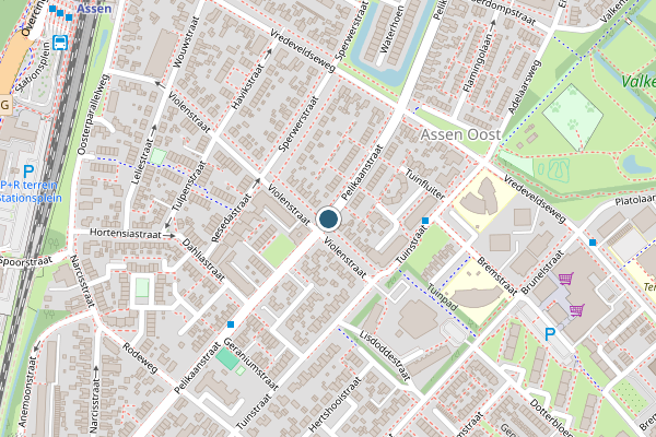 Politie-melding op Pelikaanstraat, Assen op 9 juli, kaart-overzicht