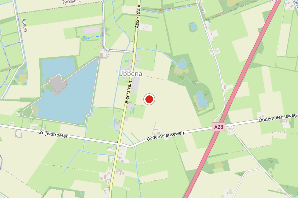 Brandweer-melding op Ubbena op 11 juli, kaart-overzicht