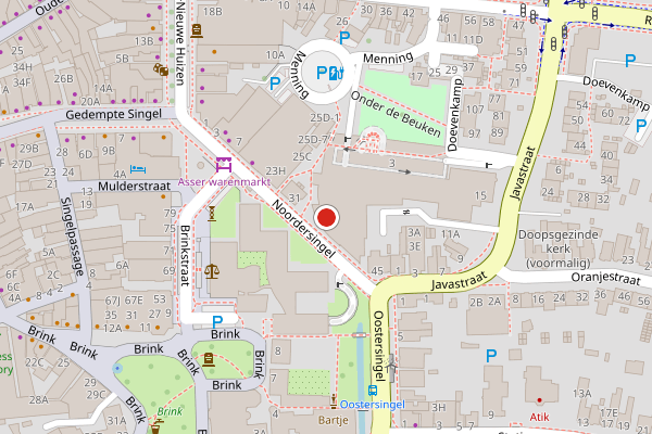 Brandweer-melding op Noordersingel, Assen op 17 juli, kaart-overzicht
