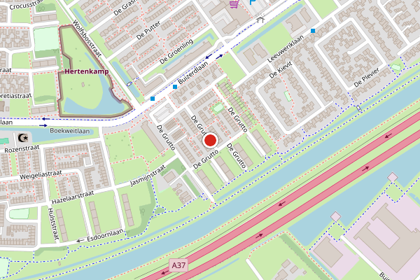 Brandweer-melding op De Grutto, Hoogeveen op 18 juli, kaart-overzicht