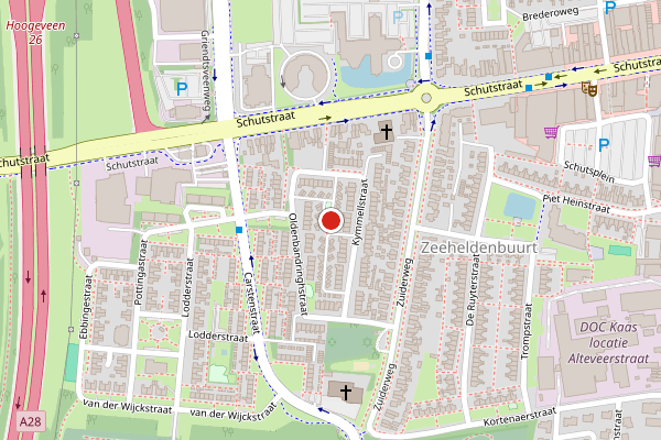 Brandweer-melding op Kymmellstraat, Hoogeveen op 20 juli, kaart-overzicht