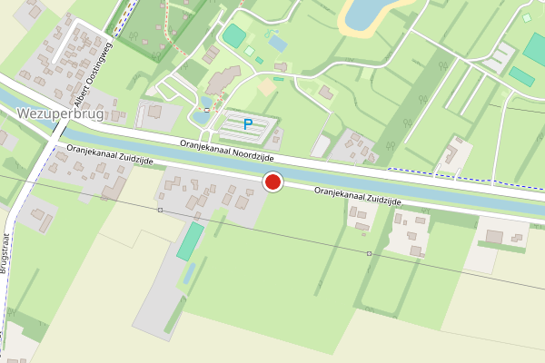 Brandweer-melding op Oranjekanaal ZZ, Wezuperbrug op 20 juli, kaart-overzicht