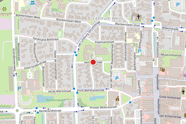 Brandweer-melding op Kemperstraat, Hoogeveen op 25 juli, kaart-overzicht