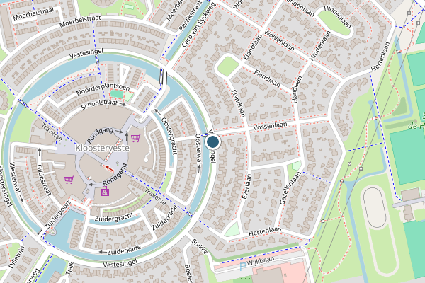 Politie-melding op Vestesingel, Assen op 28 juli, kaart-overzicht