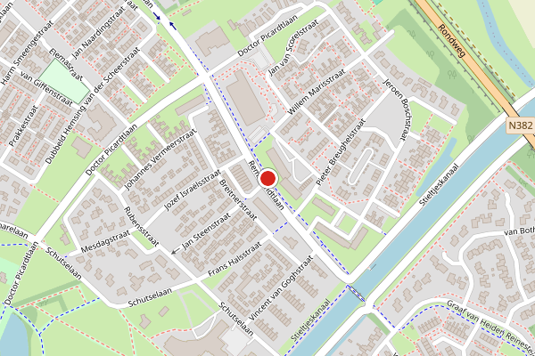 Brandweer-melding op Rembrandtlaan, Coevorden op 27 juni, kaart-overzicht
