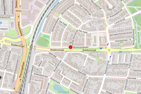 Brandweer-melding op Rembrandtlaan, Assen op 30 juli, kaart-overzicht