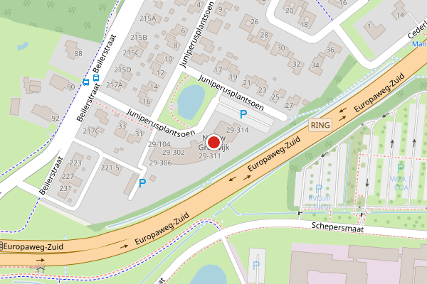 Brandweer-melding op Juniperusplantsoen, Assen op 1 augustus, kaart-overzicht