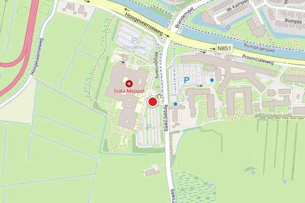 Brandweer-melding op Reggersweg, Meppel op 1 augustus, kaart-overzicht