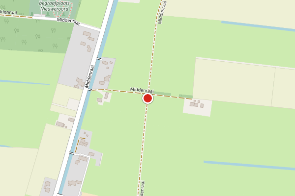 Brandweer-melding op Middenraai M-Drenthe, Nieuweroord op 2 augustus, kaart-overzicht