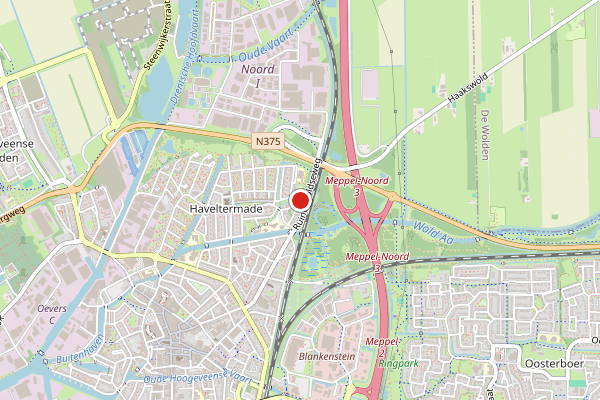 Brandweer-melding op Woonconcept Blankenstein, Meppel op 3 augustus, kaart-overzicht