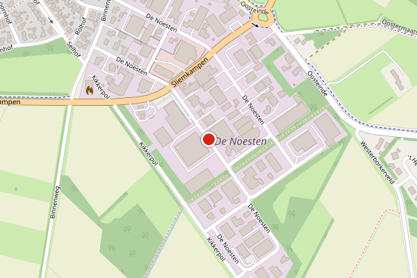 Brandweer-melding op De Noesten, Westerbork op 3 augustus, kaart-overzicht