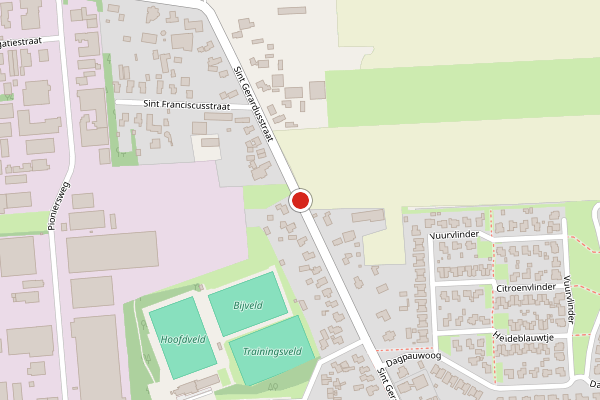Brandweer-melding op Sint Gerardusstraat, Emmen op 3 augustus, kaart-overzicht