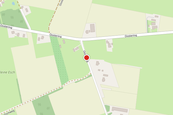 Brandweer-melding op Oostering, Pesse op 3 augustus, kaart-overzicht
