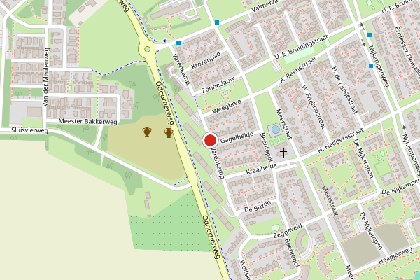 Brandweer-melding op Varenkamp, Emmen op 4 augustus, kaart-overzicht