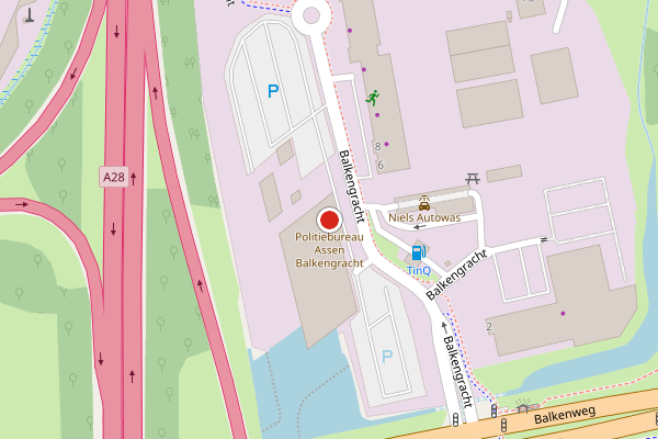 Brandweer-melding op Balkengracht, Assen op 6 augustus, kaart-overzicht