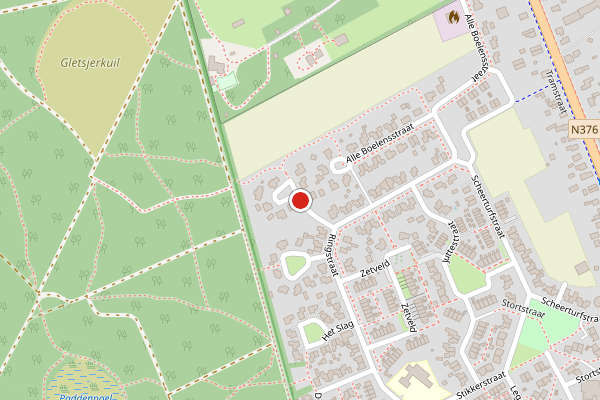 Brandweer-melding op Klaas Buiststraat, Schoonoord op 7 augustus, kaart-overzicht
