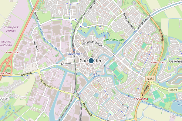 Politie-melding op van Heutszsingel, Coevorden op 28 mei, kaart-overzicht