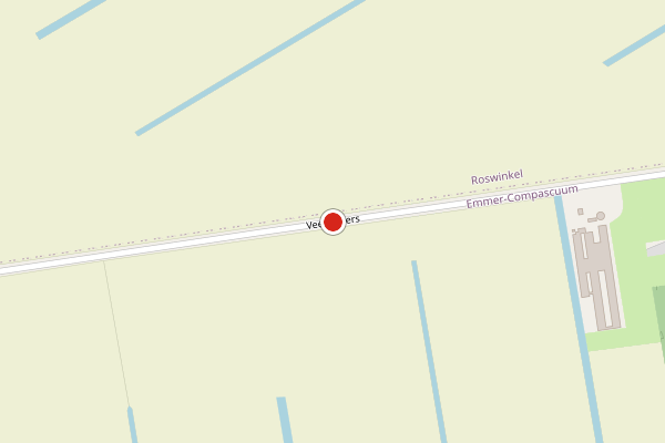 Brandweer-melding op Veenakkers, Emmer-Compascuum op 31 mei, kaart-overzicht