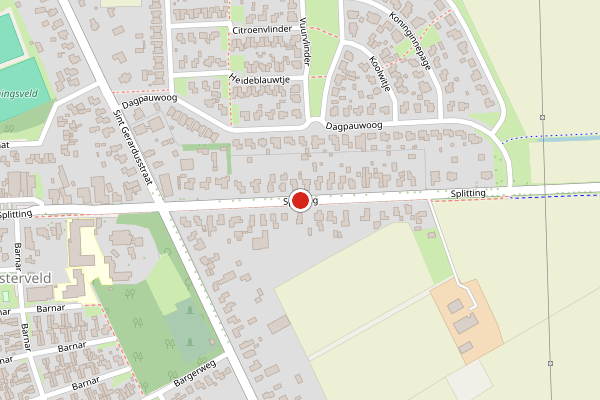 Brandweer-melding op Splitting, Emmen op 29 mei, kaart-overzicht