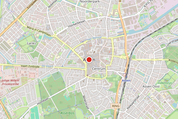 Brandweer-melding op Lippepad, Assen op 1 juni, kaart-overzicht