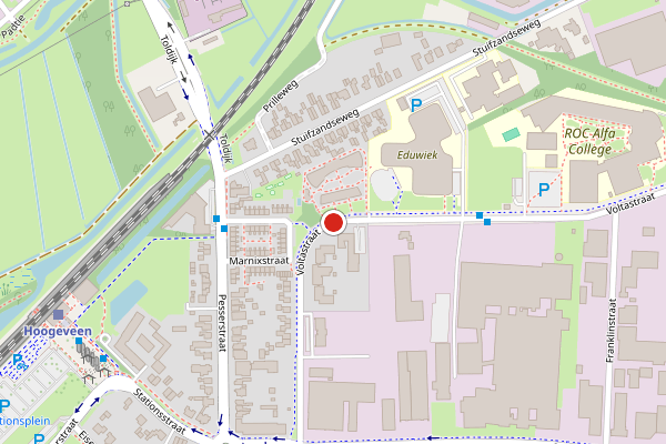 Brandweer-melding op Voltastraat, Hoogeveen op 28 mei, kaart-overzicht