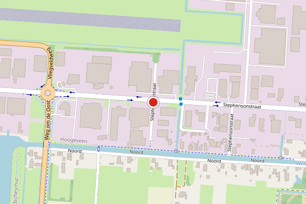 Brandweer-melding op Stephensonstraat, Hoogeveen op 24 mei, kaart-overzicht