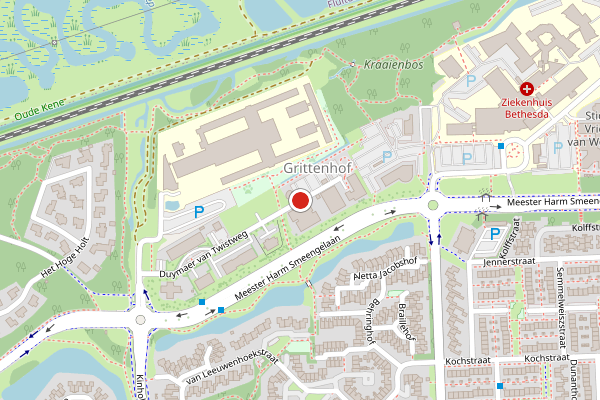 Brandweer-melding op Dr G H Amshoffweg, Hoogeveen op 21 mei, kaart-overzicht