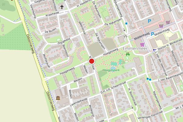 Brandweer-melding op Meerstraat, Emmen op 21 mei, kaart-overzicht