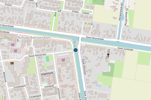 Politie-melding op Karel Palmstraat, Nieuw-Amsterdam op 3 juni, kaart-overzicht