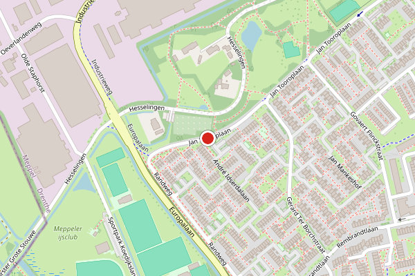 Brandweer-melding op Jan Tooroplaan, Meppel op 4 juni, kaart-overzicht