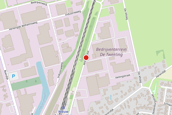 Brandweer-melding op Veilingstraat, Nieuw-Amsterdam op 6 juni, kaart-overzicht
