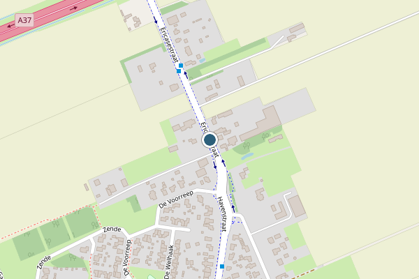 Politie-melding op Ericasestraat, Erica op 7 juni, kaart-overzicht