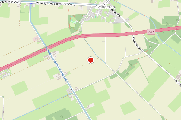 Brandweer-melding op Zwinderen op 7 juni, kaart-overzicht
