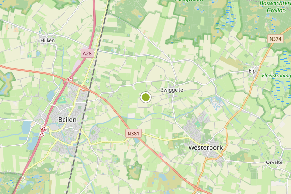 Ambulance-melding op Dorpsstraat Hijken, Midden-Drenthe op 8 juni, kaart-overzicht