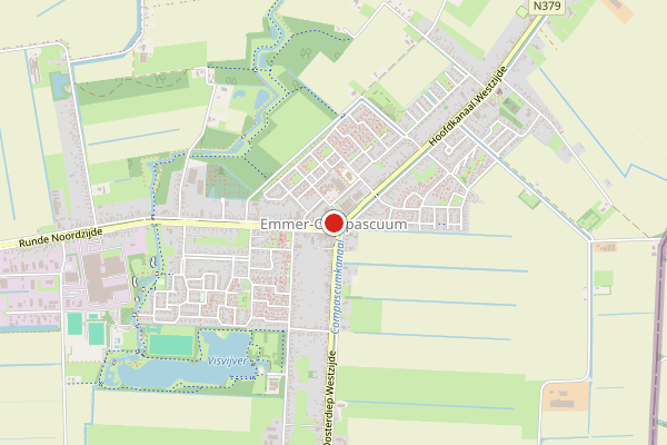 Brandweer-melding op Streng, Emmer-Compascuum op 10 juni, kaart-overzicht