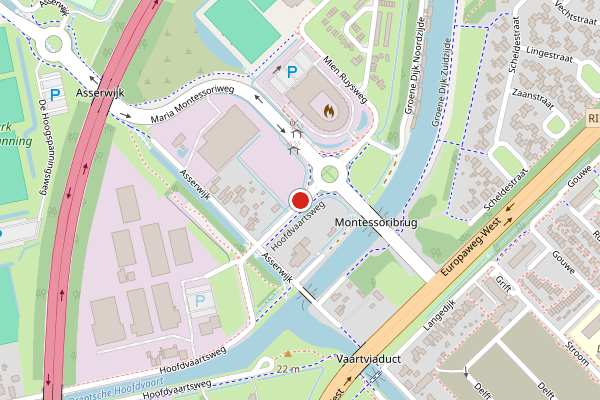 Brandweer-melding op Hoofdvaartsweg, Assen op 12 juni, kaart-overzicht