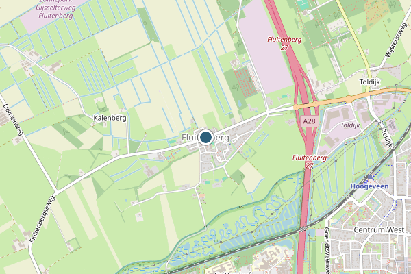 Politie-melding op Fluitenberg op 12 juni, kaart-overzicht