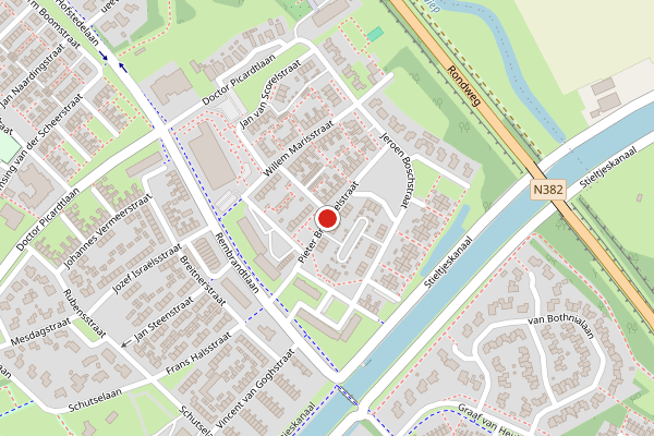 Brandweer-melding op Pieter Breughelstraat, Coevorden op 14 juni, kaart-overzicht