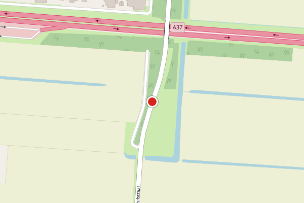 Brandweer-melding op J. Kuntzelstraat, Klazienaveen op 15 juni, kaart-overzicht
