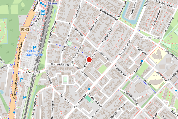 Brandweer-melding op Resedastraat, Assen op 16 juni, kaart-overzicht